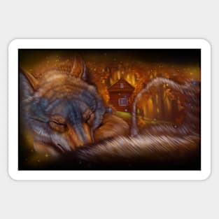 Wolf - the keeper of the hearth Sticker